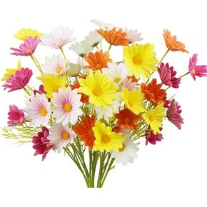 10 Pcs Artificial Daisy Flowers Bulk Artificial Flowers Wildflowers Silk Daisy Faux Gerbera Daisies Bouquet Spring Flowers for Outdoor Indoor Wedding Table Centerpiece Floral Arrangements Decor