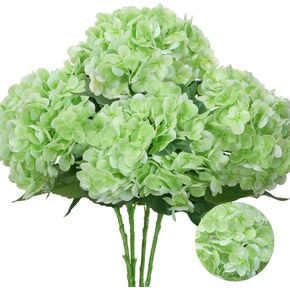 4pcs 20" Real Touch Hydrangea Artificial Flowers White Faux Hydrangea with Long Stems Latex Fake Hydrangea for Home Kitchen Wedding Bouquet Table Centerpieces Decor