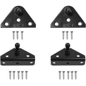 10MM Gas Spring Mounting Lift Strut Bracket Ball Stud Mounting Bracket for Lift Support Prop, Pack of 4 (Black)