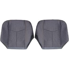 Driver & Passenger Side Bottom Dark Gray Replacement Cloth Seat Cover Compatible with Chevy Silverado GMC Sierra 2003 2004 2005 2006 2007