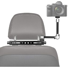 Heavy Duty DSLR Mirrorless Camera Action Camcorder Phone Car Headrest Mount Driver Cab Video Recording Holder w/Magic Arm Expansion Kit for GoPro Canon Nikon Sony iPhone Vlogging Rig