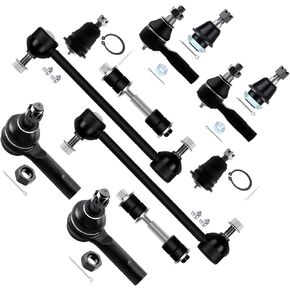 SCITOO 12pcs Suspension Kit 2 Front Inner Tie Rod End 2 Front 2 Rear Sway Bar Link 2 Front Upper Ball Joint Compatible fit 2000-2004 for Nissan Xterra
