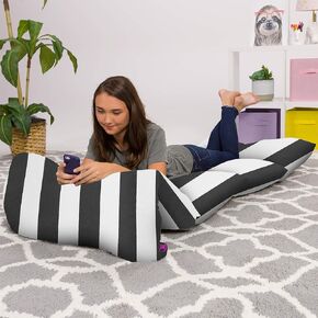 Posh Creations Kids Floor Pillow Cover - Premium Cushion and Lounger Covers for Pillows (King Pillows NOT Included) - Gifts for Teenage Girls, King Pillow Size, Faux Rabbit Fur - Cream
