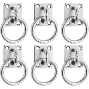 M8 Ceiling Hooks Kit,304 Stainless Steel Wall Mount Hook Pad Eye Plate,Heavy Duty with Swivel Hook for Ceiling, Gym,Balcony, Garage, Kitchen(4/6-Pack)