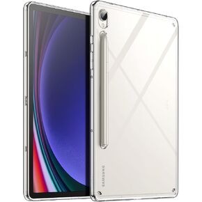 JETech Clear Case for Samsung Galaxy Tab S9 11-Inch, Anti-Yellowing Transparent Shockproof Slim Tablet Cover with Hard PC Back and Soft TPU Bumper, Support S Pen Wireless Charging (Clear)