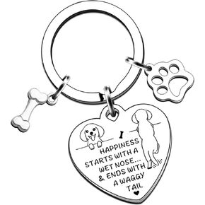 Dog Keyring Gifts for Dog Lovers - Dog Keychain Cute Paw Charm Keyring, Pet Owner Gifts, Pet Memorial Gifts, Dog Themed Keyring Gifts for Pet Lover Women Men Bag Purse Wallet Handbags Backpack