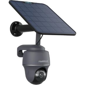REOLINK 4G LTE Cellular Security Camera, 4K No WiFi Solar Powered, Pan Tilt 360° Live View, Smart Detection, Color Night Vision, Local Storage, SIM+32GB SD Card Included, Go PT Ultra-Grey +SP