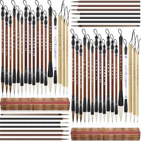 Resurhang 24 Pcs Chinese Calligraphy Brush Set Watercolor Bamboo Brushes in Kuwait