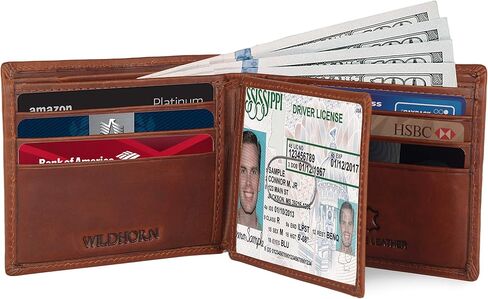 محفظة WILDHORN RFID محمية من الجلد الأصلي المحبب للرجال in Saudi Arabia