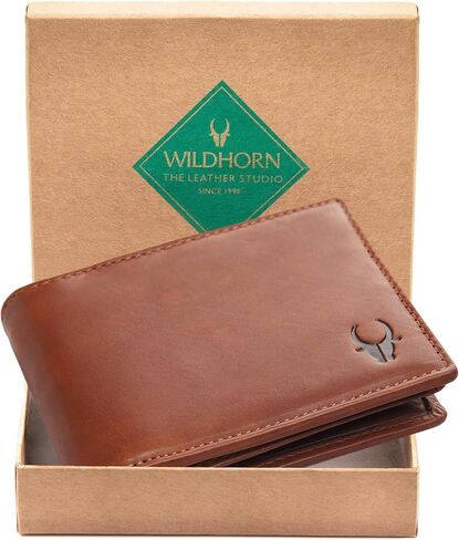 محفظة WILDHORN RFID محمية من الجلد الأصلي المحبب للرجال in Saudi Arabia