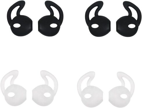 غطاء سماعات الأذن، جل أطراف الأذن لسماعات أذن Apple EarPods، جل ناعم رقيق ومريح ومضاد للانزلاق، مناسب لهاتف iPhone iPod Nano All Apple EarPods، 4 أزواج، 2 أبيض و2 أسود in Kuwait
