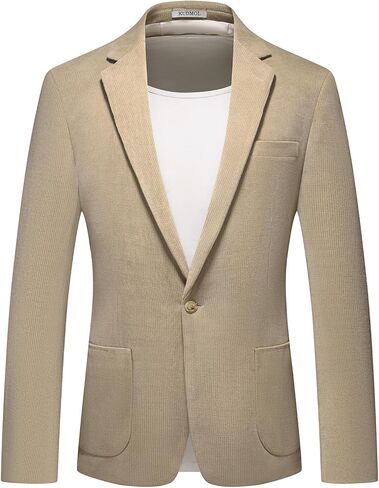 Men's Casual Corduroy Blazer Slim Fit One Button Jacket Fashion Sport Coat in Saudi Arabia