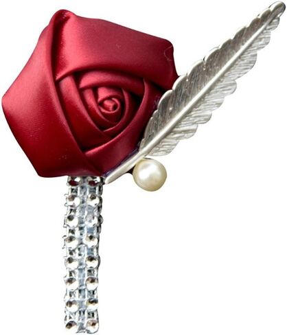 Boutonniere Bridegroom Groom Men's Boutonniere Boutineer with Pin for Wedding, Prom, Homecoming Light Blue Pack of 4 in Saudi Arabia