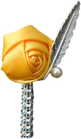 Boutonniere Bridegroom Groom Men's Boutonniere Boutineer with Pin for Wedding, Prom, Homecoming Light Blue Pack of 4 in Saudi Arabia