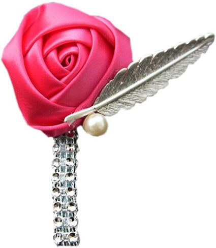 Boutonniere Bridegroom Groom Men's Boutonniere Boutineer with Pin for Wedding, Prom, Homecoming Light Blue Pack of 4 in Saudi Arabia