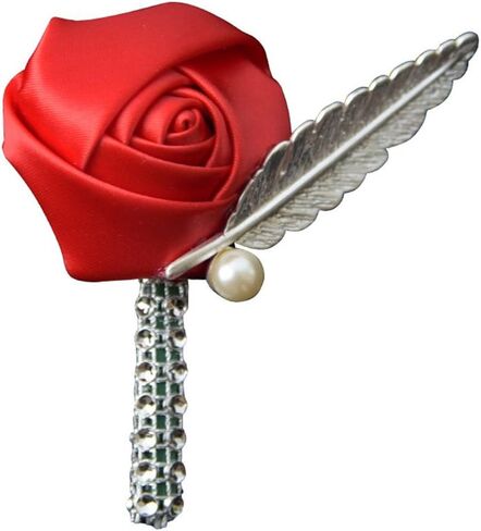 Boutonniere Bridegroom Groom Men's Boutonniere Boutineer with Pin for Wedding, Prom, Homecoming Light Blue Pack of 4 in Saudi Arabia
