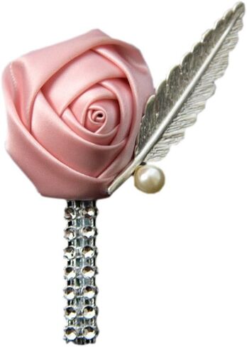 Boutonniere Bridegroom Groom Men's Boutonniere Boutineer with Pin for Wedding, Prom, Homecoming Light Blue Pack of 4 in Saudi Arabia