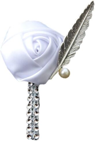 Boutonniere Bridegroom Groom Men's Boutonniere Boutineer with Pin for Wedding, Prom, Homecoming Light Blue Pack of 4 in Saudi Arabia