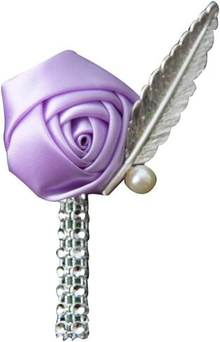 Boutonniere Bridegroom Groom Men's Boutonniere Boutineer with Pin for Wedding, Prom, Homecoming Light Blue Pack of 4 in Saudi Arabia