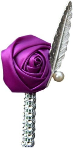 Boutonniere Bridegroom Groom Men's Boutonniere Boutineer with Pin for Wedding, Prom, Homecoming Light Blue Pack of 4 in Saudi Arabia
