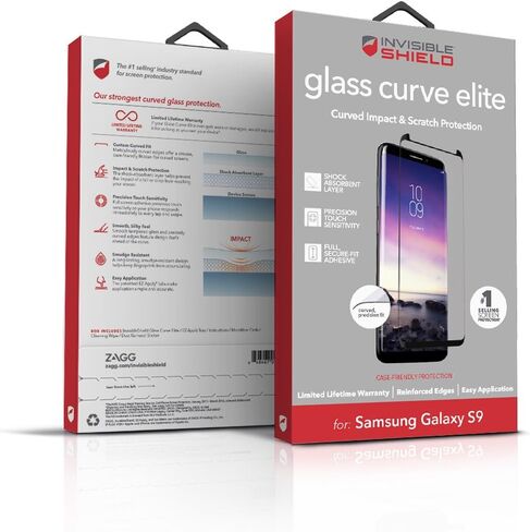 ZAGG InvisibleShield Glass Curved Elite - واقي شاشة لهاتف سامسونج جالاكسي GS9 - شفاف in Saudi Arabia