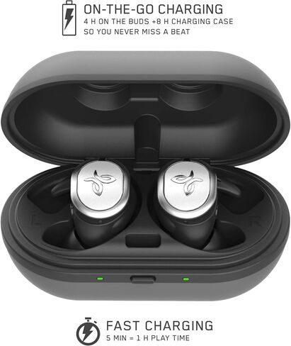 Jaybird RUN True Wireless Headphones for Running, Secure Fit, Sweat-Proof and Water Resistant, Custom Sound, 12 Hours In Your Pocket, Music + Calls (Jet) (Renewed) in Saudi Arabia