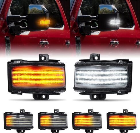 LED Sequential Side Mirror Marker Lights Switchback Turn Signal Lamps Towing Mirror Light Replacement for 2017-2021 Ford F250 F350 F450 Super Duty, 2 Packs (Clear Len) in Saudi Arabia
