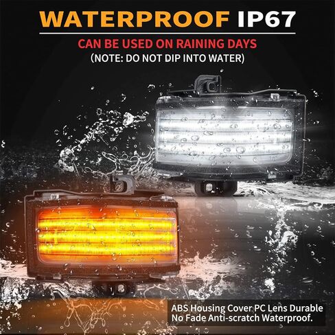 LED Sequential Side Mirror Marker Lights Switchback Turn Signal Lamps Towing Mirror Light Replacement for 2017-2021 Ford F250 F350 F450 Super Duty, 2 Packs (Clear Len) in Saudi Arabia