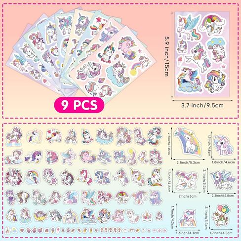 51 Pcs Cute Unicorn Rainbow Stickers for Kids Glow in The Dark, Waterproof Sticker for Water Bottle, Vinyl Laptop Decals for Teens Girls Boys, Students Classroom Prizes Sticker Pack in Kuwait