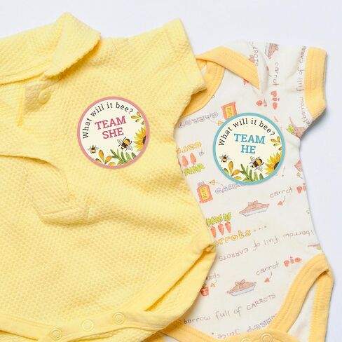 ملصقات الكشف عن جنس النحلة - عبوة من 80 قطعة | ماذا سيكون النحل؟ فريق هو أو هي | ملصقات بتصميم بامبليبي | مثالية لديكورات حمام الطفل ذات طابع النحل in Kuwait