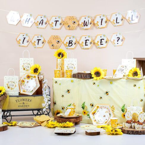 ملصقات الكشف عن جنس النحلة - عبوة من 80 قطعة | ماذا سيكون النحل؟ فريق هو أو هي | ملصقات بتصميم بامبليبي | مثالية لديكورات حمام الطفل ذات طابع النحل in Kuwait