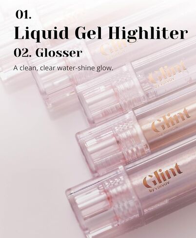 Glint Liquid Gel Highlighter (Glosser, 0.1oz) - Multi-Use Face & Body Gloss for Smooth Glow, Long-Lasting Illuminator Balm for Healthy Radiance. Korean Makeup. Eyes, Cheeks, Nose, Lips. in Saudi Arabia