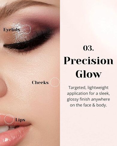 Glint Liquid Gel Highlighter (Glosser, 0.1oz) - Multi-Use Face & Body Gloss for Smooth Glow, Long-Lasting Illuminator Balm for Healthy Radiance. Korean Makeup. Eyes, Cheeks, Nose, Lips. in Saudi Arabia