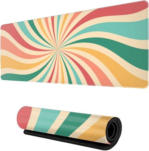 Hippie Vintage Car Cool Orange Mouse Pad Gaming XL Large Mousepad Desk Mat Long Extended Big Keyboard Pads Table Accessories for Gaming and Office Pc Laptop Computer 31.5 X 11.8 Inch in Saudi Arabia