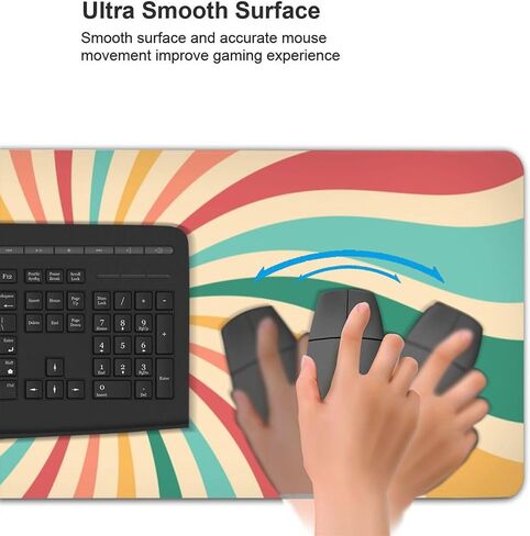 Hippie Vintage Car Cool Orange Mouse Pad Gaming XL Large Mousepad Desk Mat Long Extended Big Keyboard Pads Table Accessories for Gaming and Office Pc Laptop Computer 31.5 X 11.8 Inch in Saudi Arabia