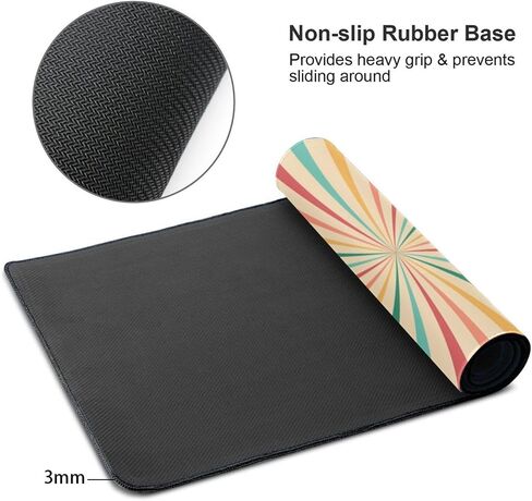 Hippie Vintage Car Cool Orange Mouse Pad Gaming XL Large Mousepad Desk Mat Long Extended Big Keyboard Pads Table Accessories for Gaming and Office Pc Laptop Computer 31.5 X 11.8 Inch in Saudi Arabia