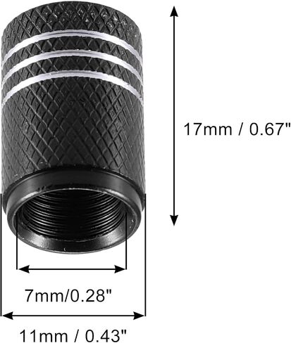 X AUTOHAUX 8pcs Black Car Round Tire Valve Stem Cap with Rubber Seal, Aluminum Alloy Wheel Rims Dust Proof Covers, for Car Truck Bike Tyre Caps, Univers in Saudi Arabia