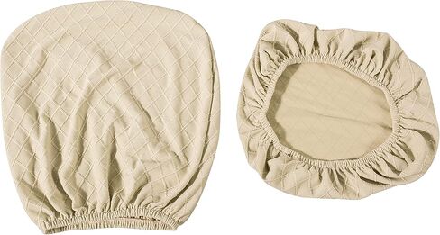 غطاء كرسي المكتب (يشمل غطاء المقعد والغطاء الخلفي) غطاء كرسي الكمبيوتر القابل للإزالة، غطاء مقعد كرسي المطبخ المرن القابل للتمدد، غطاء واقٍ لكرسي غرفة الطعام، قابل للغسل (بيج) in Kuwait