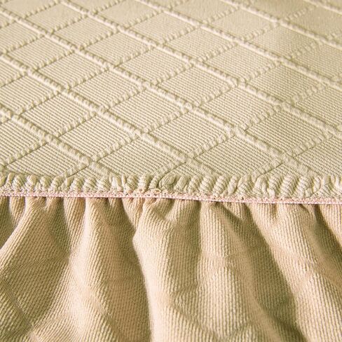 غطاء كرسي المكتب (يشمل غطاء المقعد والغطاء الخلفي) غطاء كرسي الكمبيوتر القابل للإزالة، غطاء مقعد كرسي المطبخ المرن القابل للتمدد، غطاء واقٍ لكرسي غرفة الطعام، قابل للغسل (بيج) in Kuwait