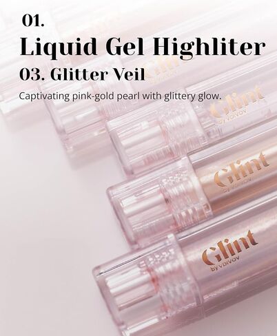 Glint Liquid Gel Highlighter (Glosser, 0.1oz) - Multi-Use Face & Body Gloss for Smooth Glow, Long-Lasting Illuminator Balm for Healthy Radiance. Korean Makeup. Eyes, Cheeks, Nose, Lips. in Saudi Arabia