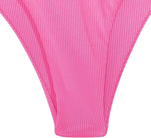 Milumia Women's 2 Piece Bandeau Bikini Sets Rib Knit Drawstring High Cut Swimsuits in Saudi Arabia