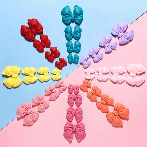 LEFV 32 Pack Bowknot Slime Charms Resin Flatback Beads Jewelry Accessories for DIY Craft Making Ornament Scrapbooking, Mixed Assorted Colors and Sizes (Mixed Color) in Kuwait