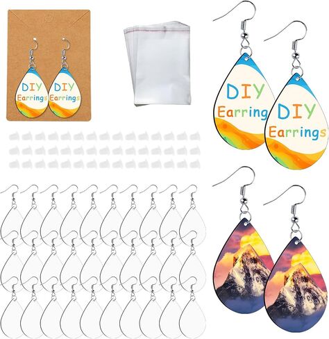 210 Pcs Sublimation Earring Blanks Round Bulk Double Sides 70pcs MDF Sublimation Blank Products with 70 Hooks and 70 Jump Rings Heat Transfer Sublimation Blanks Earring for Printing DIY Craft in Saudi Arabia