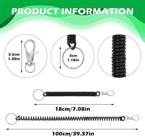 Retractable Coil Spring Keychains, 10pcs Spiral Elastic Cord Coil Keychain Strap Theftproof Anti-lost Stretch Cord Safety Key Ring with Metal Lobster Clasp for Keys Wallets Cellphone(10 Colors) in Saudi Arabia