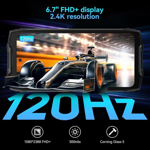 هاتف Blackview BV9300Pro 24GB+256GB، هاتف متين 6.7 بوصة 120 هرتز مع شاشة ثانوية قابلة للتخصيص 1.32 بوصة، بطارية 15080 مللي أمبير في الساعة، كاميرا 64 ميجابكسل + 32 ميجابكسل + 8 ميجابكسل، مصباح يدوي 100LM، Android 13 Helio G99، معرف بصمة الإصبع/NFC in Saudi Arabia