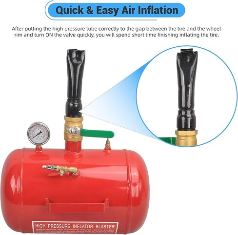 5 Gallon Air Tire Bead Seater 110 PSI Blaster Tool Seating Tire Inflator with Gauge by GESEXI - Car Truck ATV Tire Inflator Tank,Black in Saudi Arabia