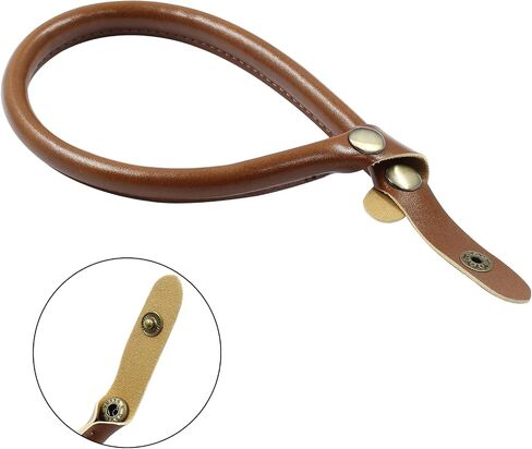 Hitefu 2PCS Leather Purse Handles Replacement 0.6" Wide 15.7" PU Leather Straps with Button for DIY Clutch Tote Bag Wallet Handbag Making Repairing (Brown) in Saudi Arabia