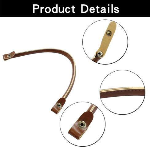 Hitefu 2PCS Leather Purse Handles Replacement 0.6" Wide 15.7" PU Leather Straps with Button for DIY Clutch Tote Bag Wallet Handbag Making Repairing (Brown) in Saudi Arabia