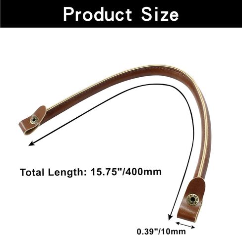 Hitefu 2PCS Leather Purse Handles Replacement 0.6" Wide 15.7" PU Leather Straps with Button for DIY Clutch Tote Bag Wallet Handbag Making Repairing (Brown) in Saudi Arabia