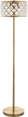 JONATHAN Y JYL9000A Elizabeth 60 "مصباح أرضي LED كريستالي/معدني، معاصر، انتقالي، أنيق، هندسي، مكتب، غرفة المعيشة، غرفة عائلية، غرفة طعام، غرفة نوم، مدخل، بهو، نحاس ذهبي/شفاف in Kuwait